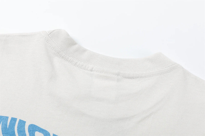 2024 Vintage Retro Print Olded Washed High-Street Cotton Tops T-Shirt For Summer