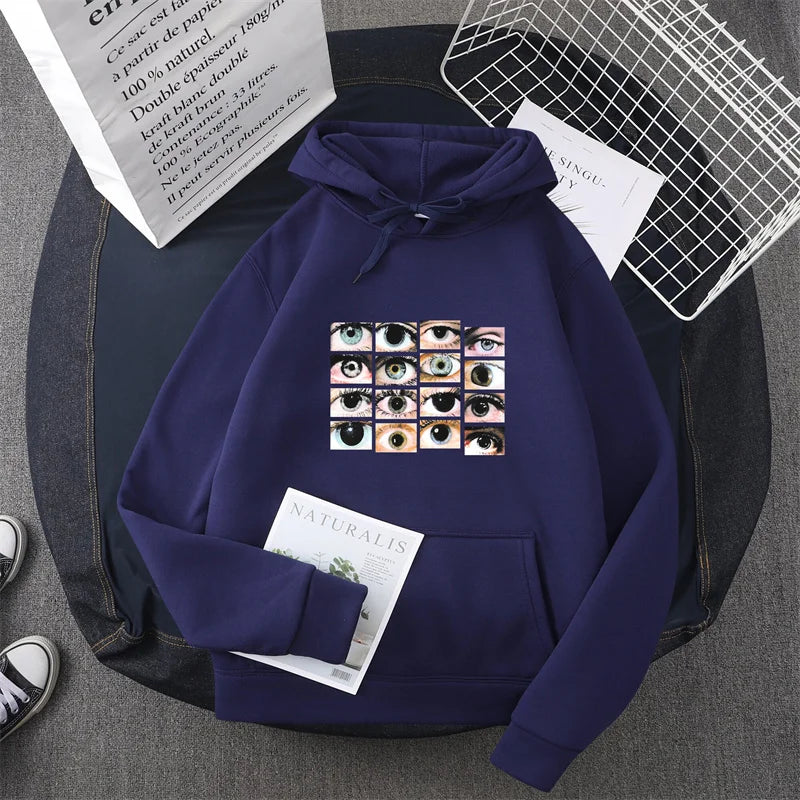 2022 Mens Hip Hop Street Style Hoodie Eye Print Harajuku Sweatshirt Fa