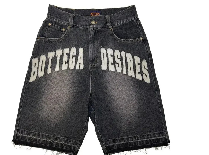 2024 new fashion comfortable versatile Gothic punk cross graphic print design casual denim short for men casual jorts shorts y2k