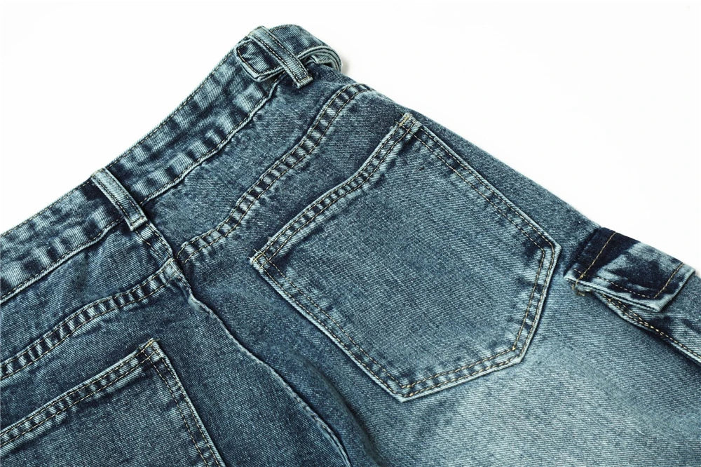 vintage multi pocket jeans mens harajuku cargo denim pants retro hip hop straight loose jean pants men clothing 1 unique cargo style 475