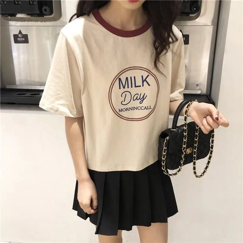 Y2k Tribal flame – Short Short Sleeved T Shirt For Female Students New Korean S