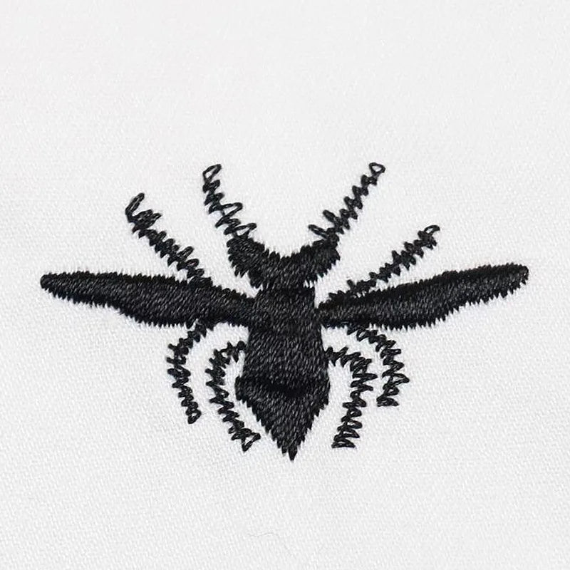 New 2022 Luxury Men Classic Embroidered bee stripe Fashion Cotton Casual Shirts Shirt High Quality Short Sleeves A68