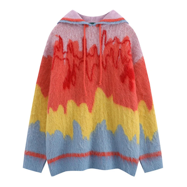 fire graphic sweater, 2025 fashion trend, cozy fashion fit, stylish street outfit, modern aesthetic appeal