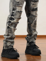 destroy distressed ripped denim jean pants new fashion biker jeans streetwear slim pants jogger y2k mens jeans skinny jeans men casual joggers