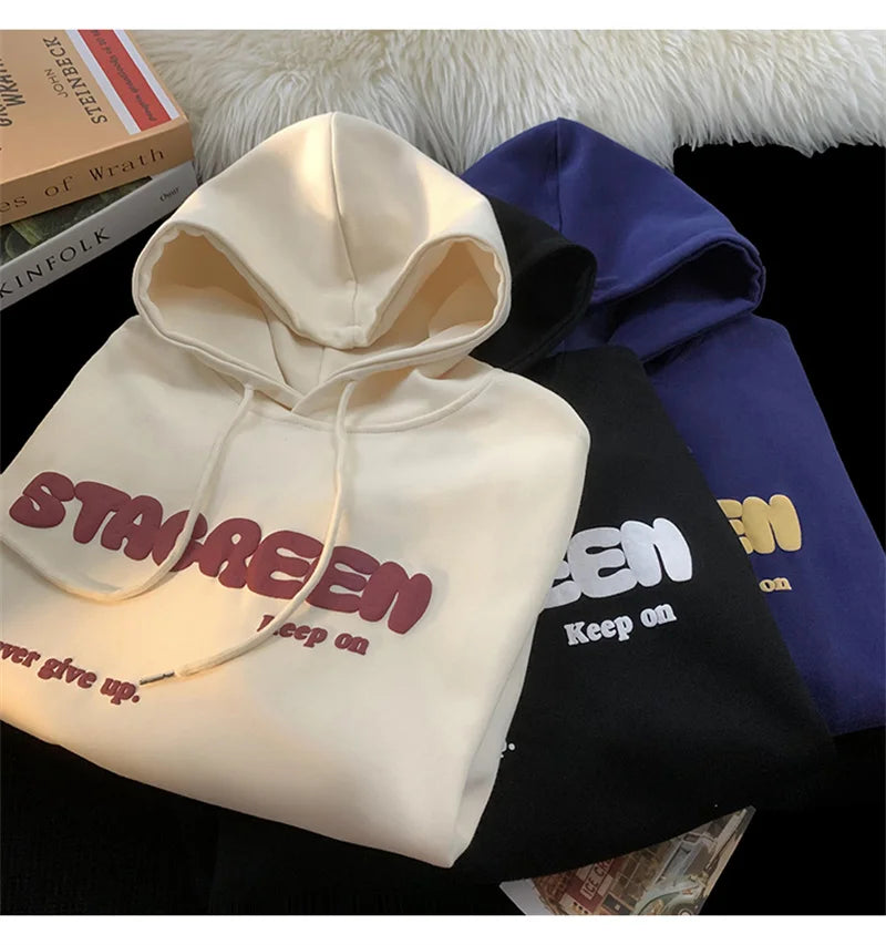 2024 New Letter Printed Hoodies For Men and Women Autumn Y2K Streetwear Hooded Sweatshirts Fleece Vintage Fashion Pocket Hoody