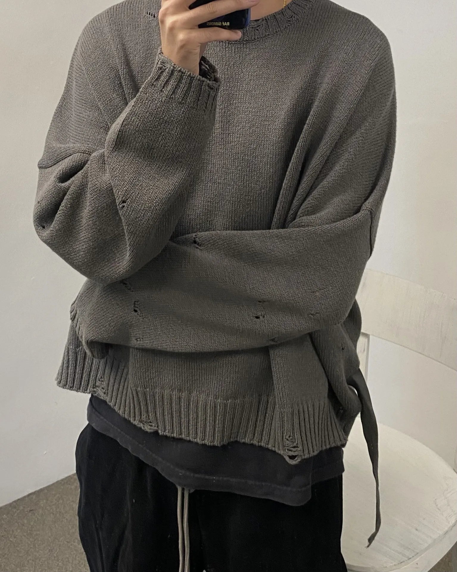 new 2023 men luxury under my car holes gentleman classic cotton knit casual sweaters pullover asian size high drake 49 - anime inspired graphic hoodie, 2025 streetwear drop, unisex casual winter pullover