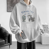 Cool Cartoon Cat Graphic Print Hoodies For Men Y2K Streetwear Clothes