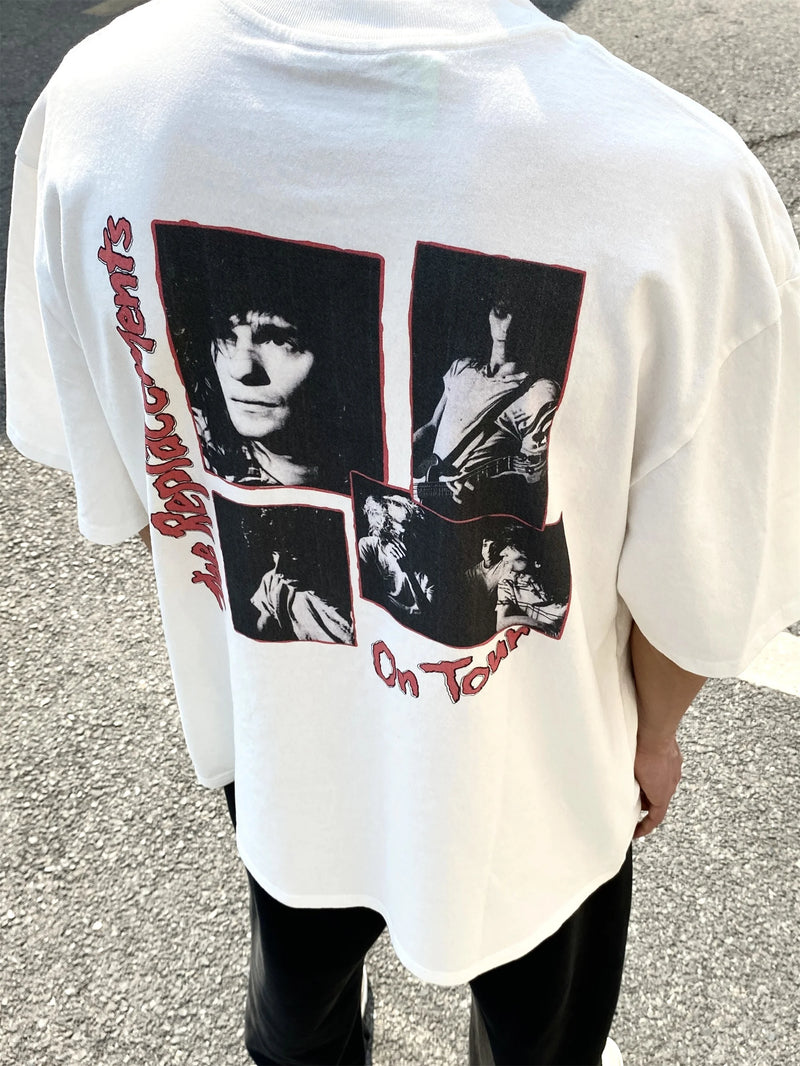 cyberpunk vintage t-shirt featuring vintage retro band tee kurt cobain the replacements limited high street rock band t shirts cotton short sleeve