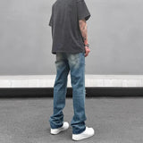 high street distressed black hole washed destroyed jeans casual ripped logging pants straight wide leg denim pants for men unique jeans style 89