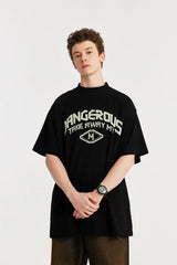 Harajuku Aesthetic piece – Japanese Loose Turtleneck Mens Printed Short Sleeved T Shirt