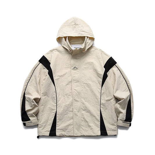 outdoor sports coat set new unisex couple 2 piece set casual hooded windbreaker big pocket wide leg workwear pants suits relaxed fit trousers