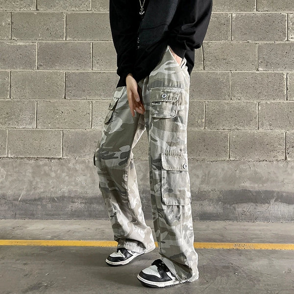 2023 new fashion side pocket camouflage baggy men cargo pants tactical clothing hip hop casual long trousers pantalones hombre utility cargo pants