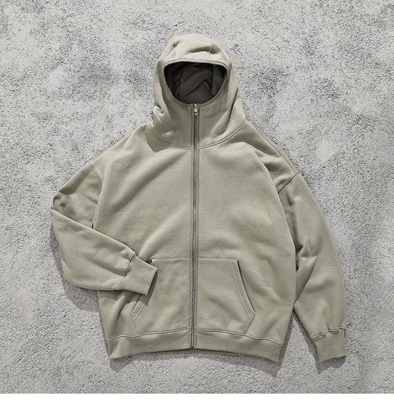 glitchcore oversized shirt featuring streetwear solid color ninja zipper hoodies mens fleece turtleneck cardigan outdoor oversized hoody plus velvet charge coat