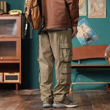 american vintage baggy cargo pants men outdoor sport military tactical sweatpants y2k straight multi pocket overalls trousers relaxed fit joggers