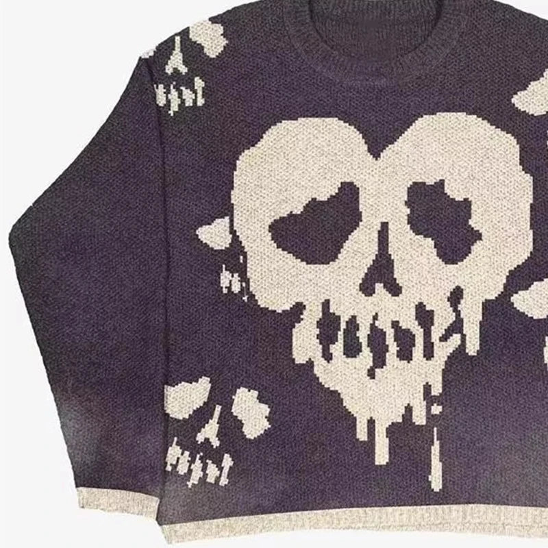 grunge oversized knit streetwear piece for layered look and winter street fits, ideal for men’s fashion and seasonal streetwe