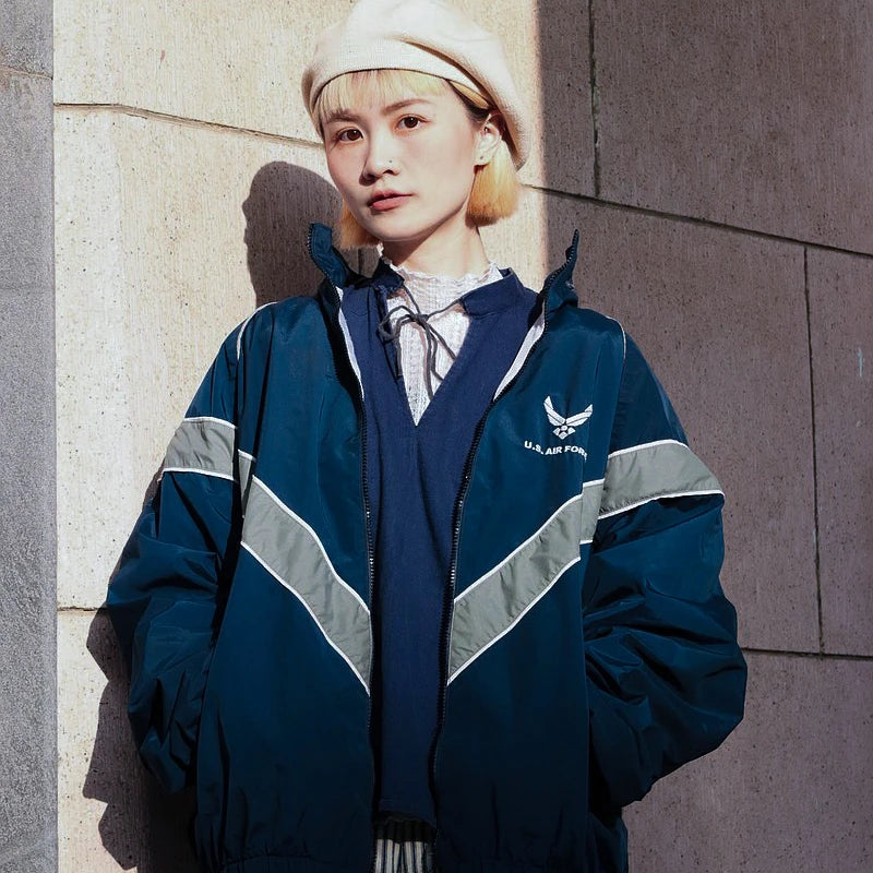 minimalist streetwear jacket, bold fashion piece, aesthetic