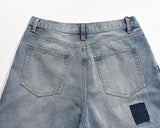 2024 european and american patchwork washed wide denim jeans y2k street wear splicing patches damaged flare pants jeans for men unique jeans style 269