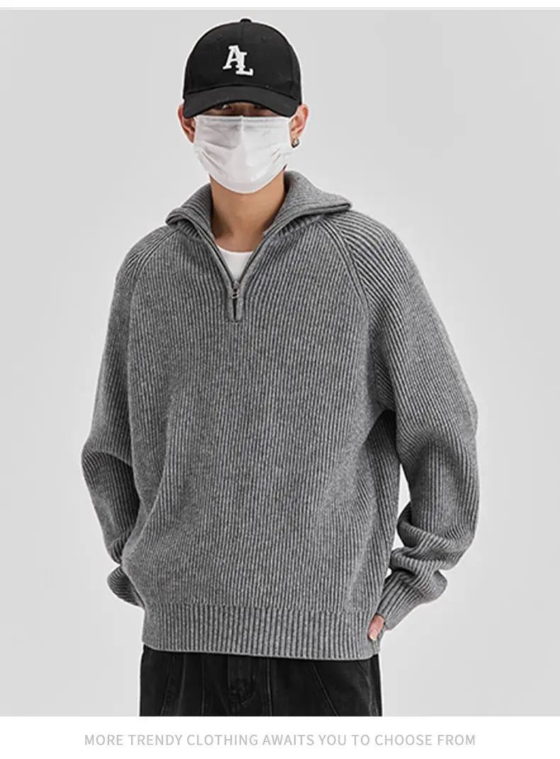 minimalist knit hoodie, photo-ready knit, unisex oversized techwear hoodie for men street style