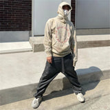 Cyberpunk hacker hoodie with matrix-inspired code graphics