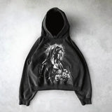 Harajuku Cotton Thick Material Gothic Angel Hoodie Women Super Large H