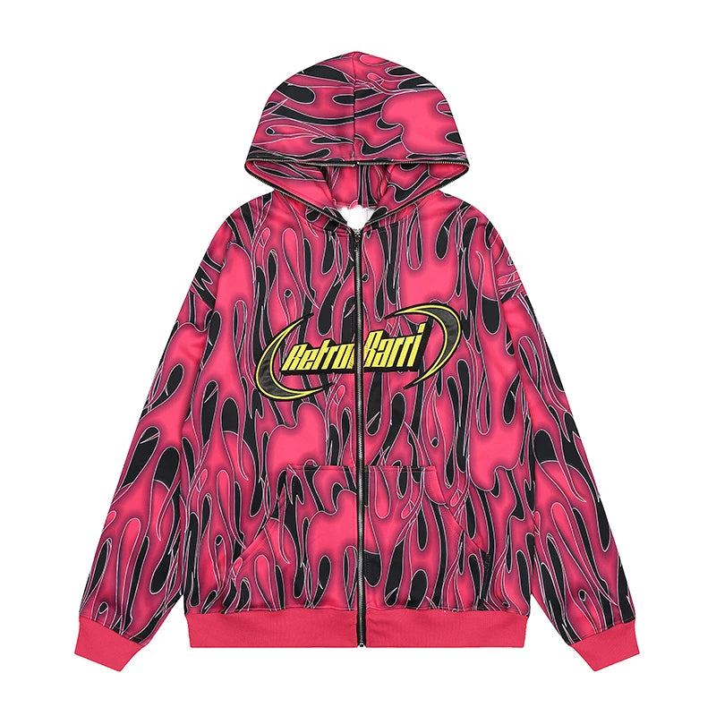 Harajuku vintage anime featuring fashion zipper hooded cardigan sweater unisex butterfly with tassel streetwear warm knitted sweaters hoodies coats men jumpers