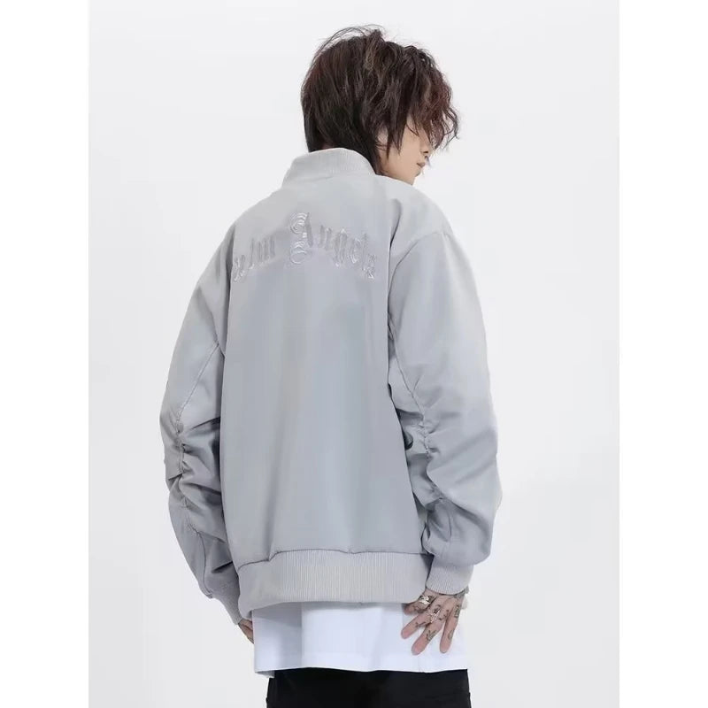 grunge street bomber, modern fit for men, oversized fit