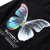 2023 Men Hip Hop Sweatshirt Hoodie Color Butterfly Streetwear Harajuku Pullover Hoodie Cotton Fleece Winter Autumn Black Hoodie