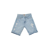 Denim Gym Shorts Men Women Y2K Hip Hop Retro Rhinestones Streetwear Shorts Gothic Baggy Jeans High Waist Basketball Shorts