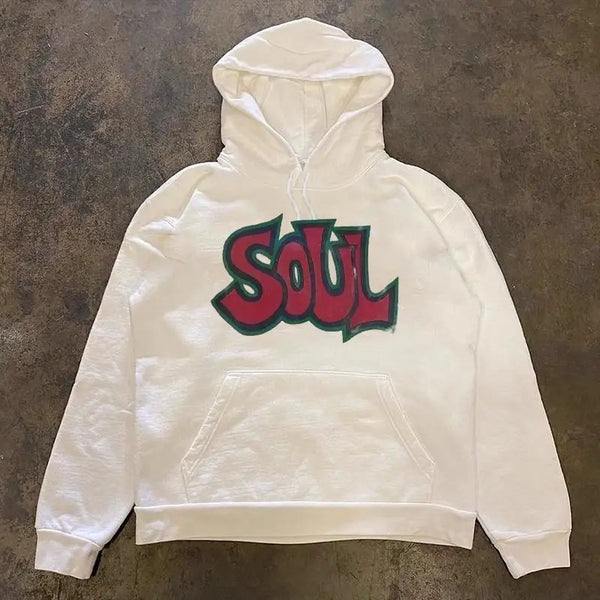 Autumn Winter Ins American Retro Letter Couple Hooded Sweatshirt Trend Y2K Niche Thickened Men's and Women's Hoodie Tops Jacket