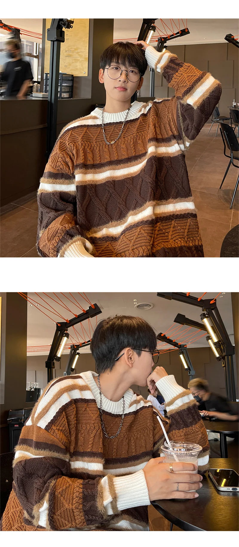 bold fire sweater, layered fit piece, aesthetic soft knit grunge sweater for cozy streetwear