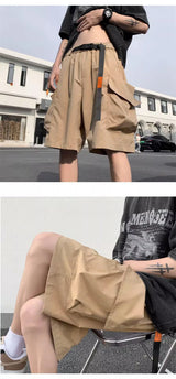 american functional cargo shorts for men 2024 summer multi pockets baggy gym short pants y2k streetwear bermuda shorts hombre unique cargo style 386
