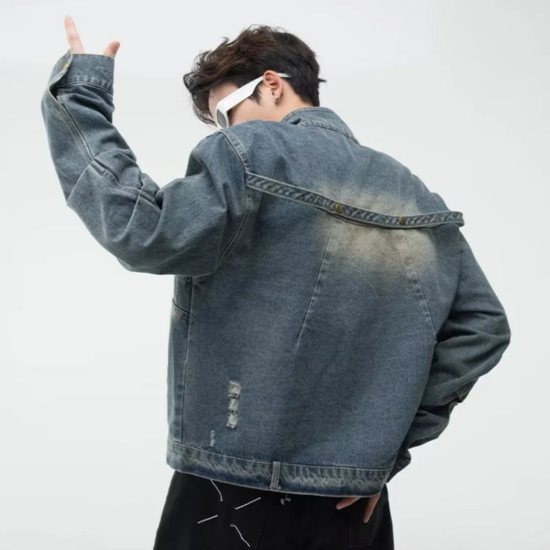 grunge street bomber, modern fit for men, oversized fit