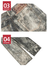 dirty tie dye baggy jeans mens streetwear hip hop loose denim pants y2k vintage jeans trousers luxury designer jeans unique jeans style 2214