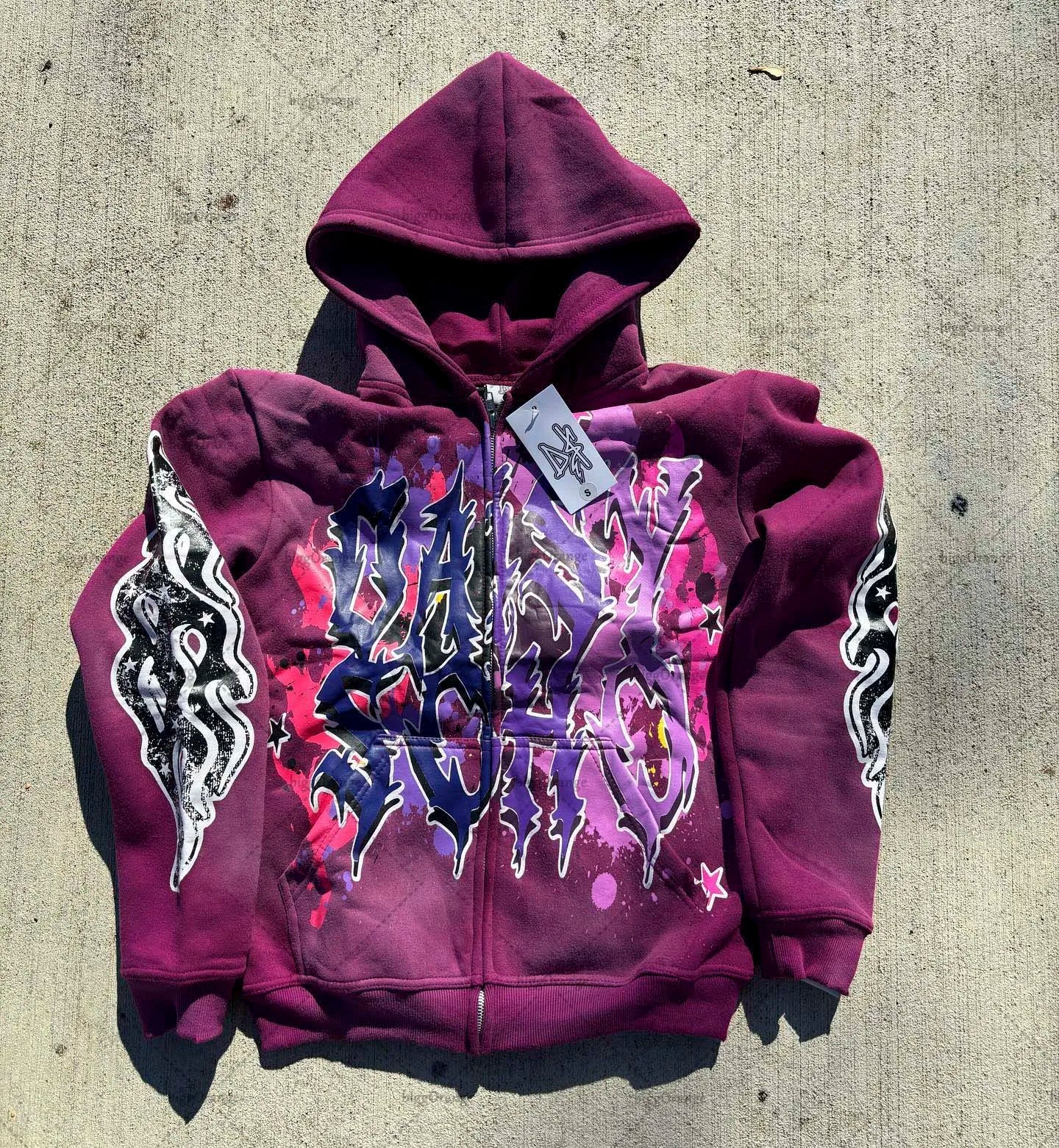 Gothic Punk Trend Pattern Printed Oversize Hoodie Men's 2023 New Street Hip-Hop Versatile Loose Pullover Sweatshirt Women's