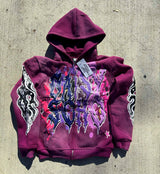 Gothic Punk Trend Pattern Printed Oversize Hoodie Men's 2023 New Street Hip-Hop Versatile Loose Pullover Sweatshirt Women's