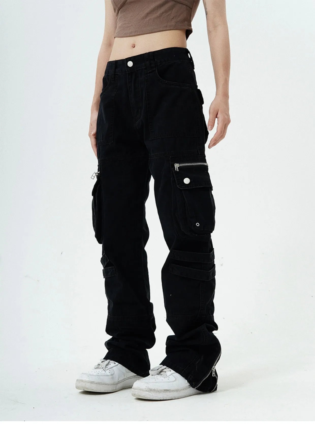hip hip pants retro cargo harem pant streetwear side pockets harajuku joggers unisex new casual loose straight cotton trousers unique joggers style 2822