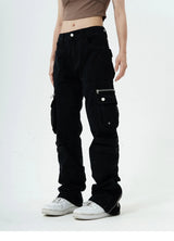 hip hip pants retro cargo harem pant streetwear side pockets harajuku joggers unisex new casual loose straight cotton trousers unique joggers style 2822