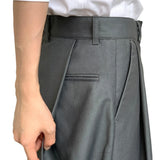 mens straight tube ice silk pants casual slacks youth thin wide leg pants business summer pants soft vintage trousers unique default style 989