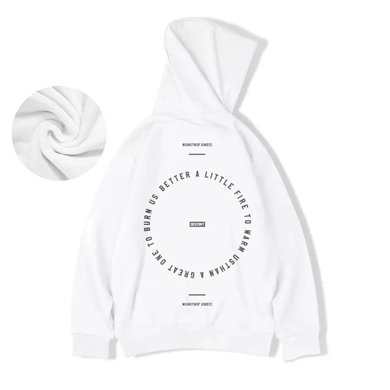 Autumn Loose Pullovers Men Women Destiny Letter Print Hoodies Oversize