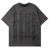 Sadcore Vintage print – Men Street T Shirts Artistic Logo Design Suede Short Sleeves