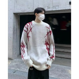 layered flame street knit, photo-ready knit, trendy urban fashion top for men, layered streetwear look