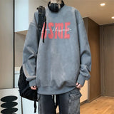 New In Letter Printed Suede Sweatshirts For Men Autumn Y2K Streetwear