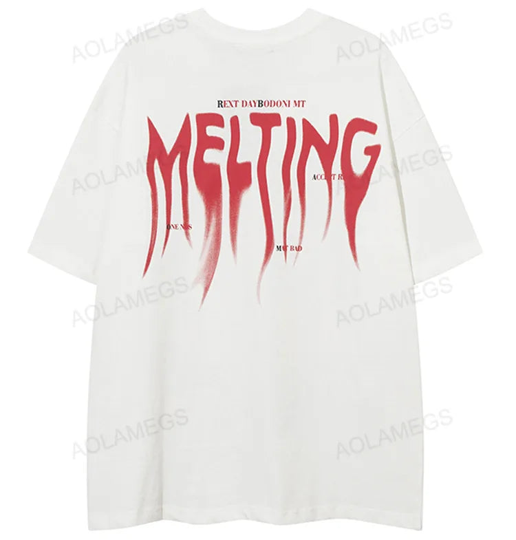 Anime Chrome logo – Men Short Sleeve T Shirts Letter Reflection Print Tshirt Hig