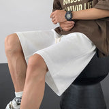 korean sports shorts men new summer hot style loose casual waffle five point pants teenagers solid color versatile niche pants summer street shorts