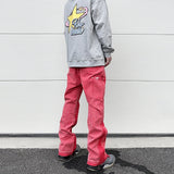color washed denim mens jeans pants fashion graffiti patchwork loose biker red jeans streetwear hip hop casual straight pants unique jeans style 5174