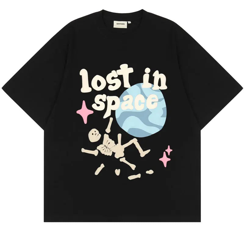 Glitchcore Fashion – Punk Tshirt Streetwear Hip Hop Skull Skeleton Letter – Modern Streetwear for Everyone