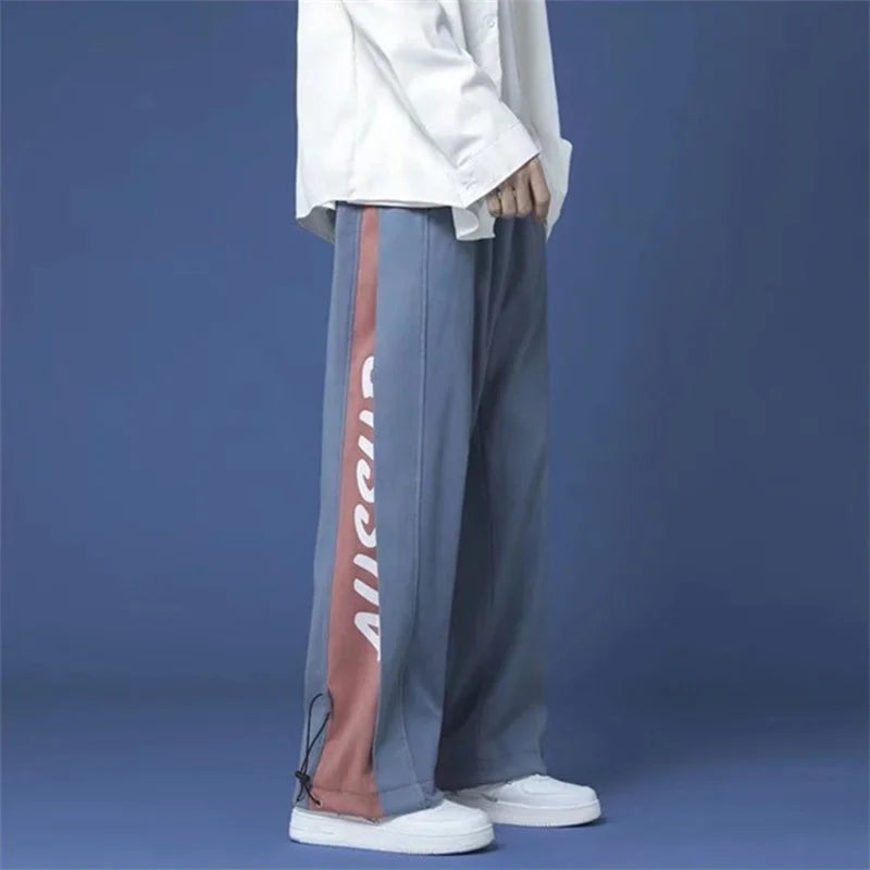 mens graphic printed sweatpants 2024 autumn hip hop fashion drawstring trousers casual loose male streetwear leggings pants relaxed fit joggers