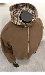 grunge winter jacket, layered citywear - comfortable cotton fit with bold prints