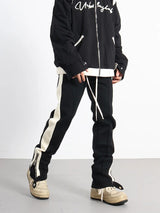 hip hop loose fit elastic waist pants fashion streetwear pants men casual loose bottom zipper drewstring sportwear pants joggers urban active pants