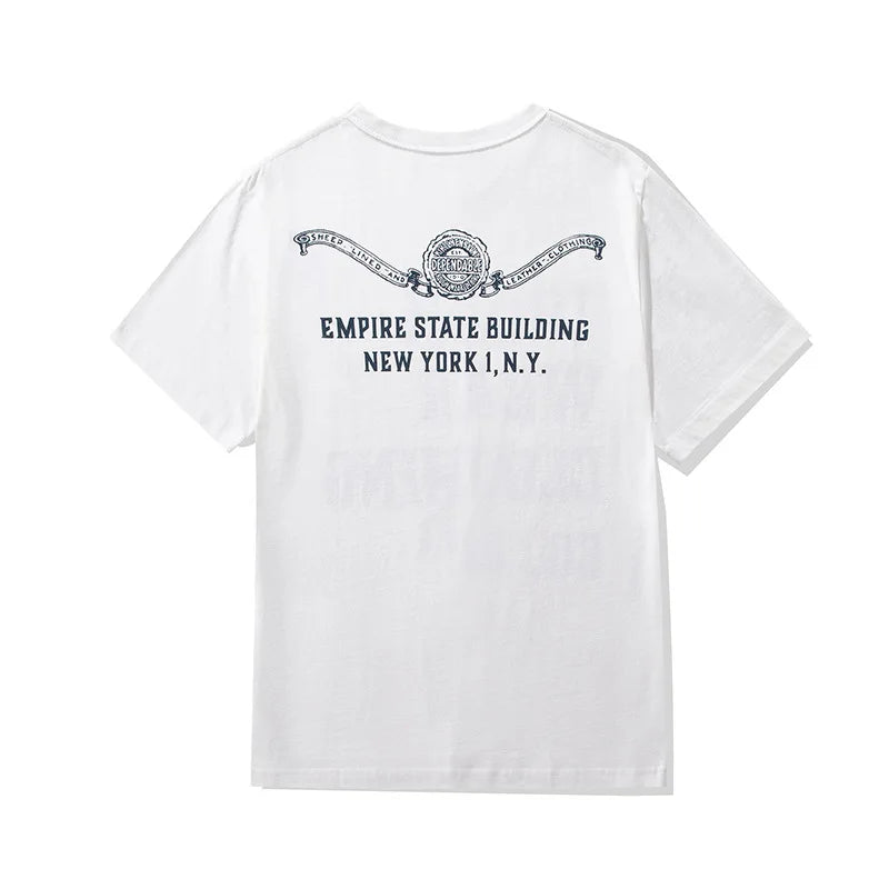Harajuku Broken heart – Amekaji Vintage Cotton Printed T Shirt Men 2023 Spring Summe